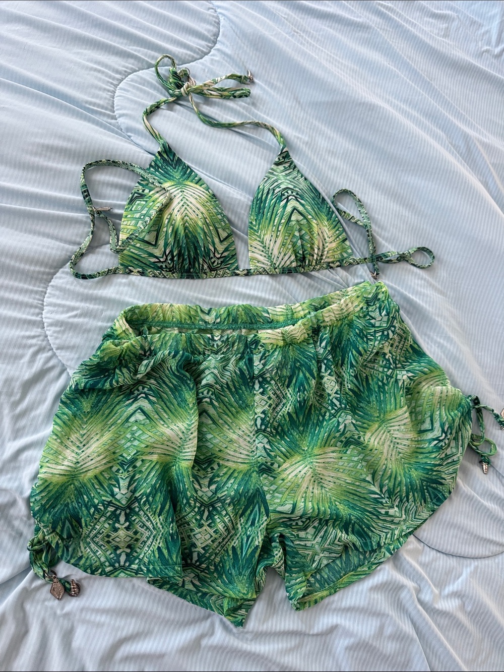 Women’s H&M Green Palm-Print Women's Swim Set